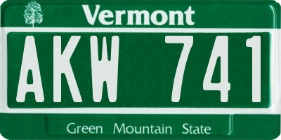 VT license plate AKW741