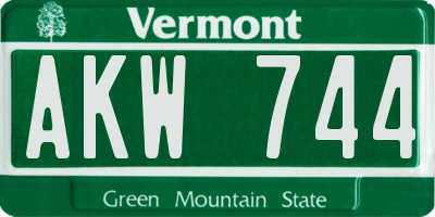 VT license plate AKW744