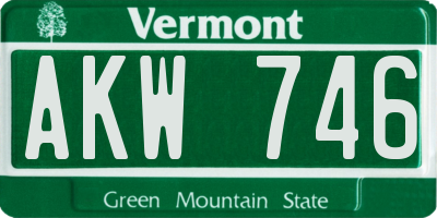 VT license plate AKW746