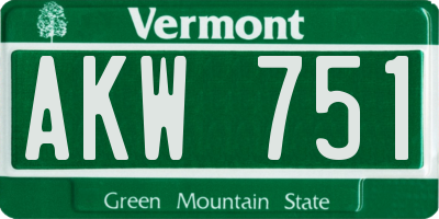 VT license plate AKW751