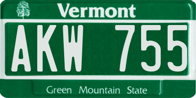 VT license plate AKW755