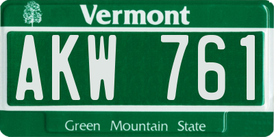 VT license plate AKW761