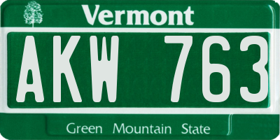 VT license plate AKW763