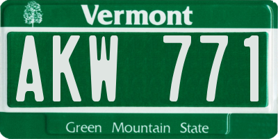 VT license plate AKW771