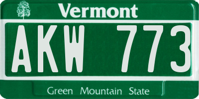 VT license plate AKW773