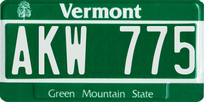 VT license plate AKW775