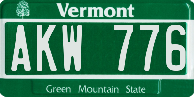 VT license plate AKW776