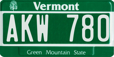 VT license plate AKW780