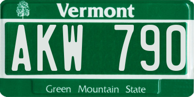 VT license plate AKW790