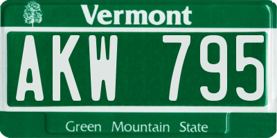 VT license plate AKW795