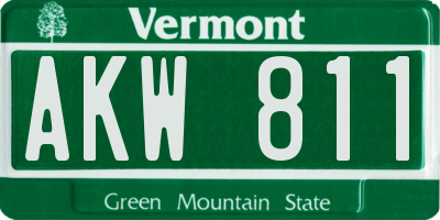 VT license plate AKW811