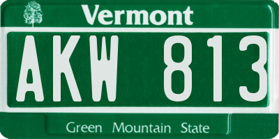 VT license plate AKW813