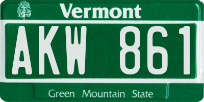 VT license plate AKW861