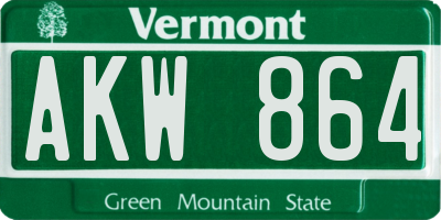 VT license plate AKW864