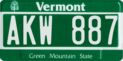 VT license plate AKW887