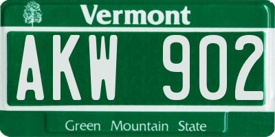 VT license plate AKW902