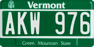 VT license plate AKW976