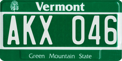 VT license plate AKX046