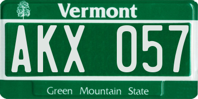 VT license plate AKX057
