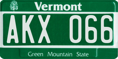 VT license plate AKX066