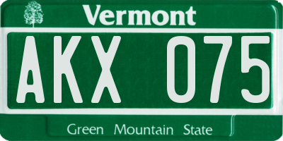 VT license plate AKX075