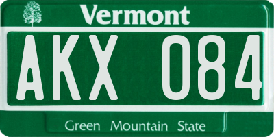 VT license plate AKX084