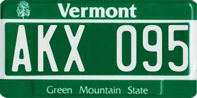 VT license plate AKX095