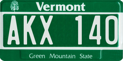 VT license plate AKX140