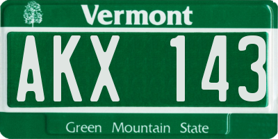 VT license plate AKX143