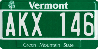 VT license plate AKX146