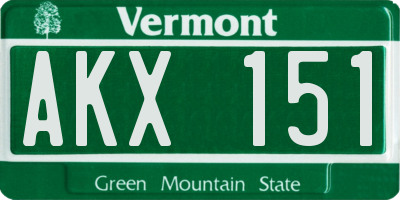 VT license plate AKX151