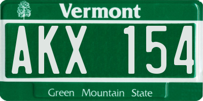 VT license plate AKX154