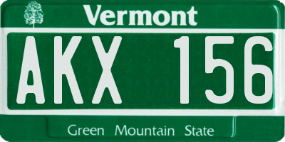 VT license plate AKX156