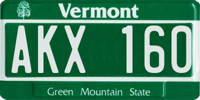VT license plate AKX160