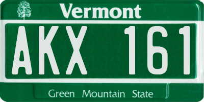 VT license plate AKX161