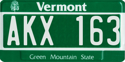 VT license plate AKX163