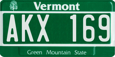 VT license plate AKX169