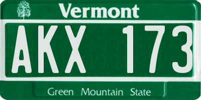 VT license plate AKX173