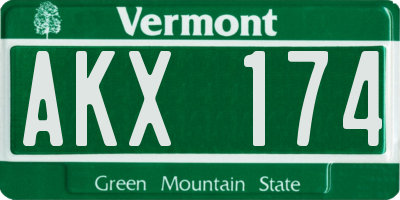 VT license plate AKX174