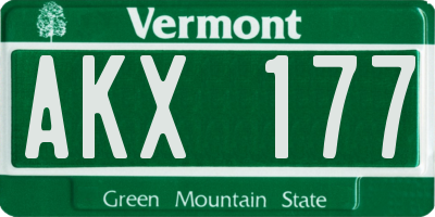 VT license plate AKX177