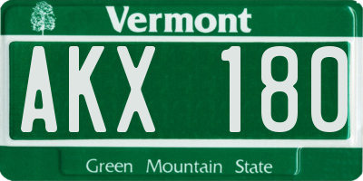 VT license plate AKX180