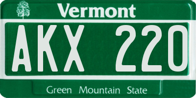VT license plate AKX220