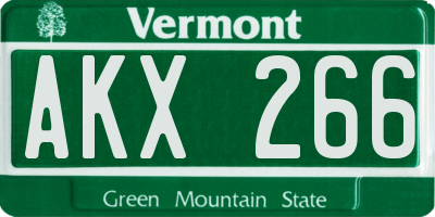 VT license plate AKX266