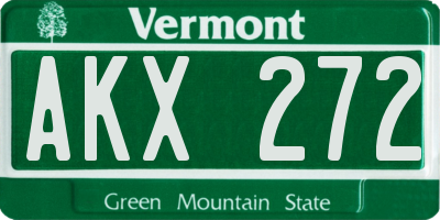 VT license plate AKX272