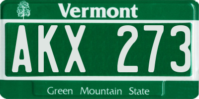 VT license plate AKX273