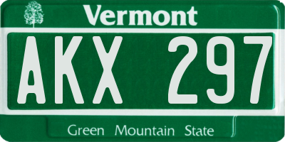 VT license plate AKX297