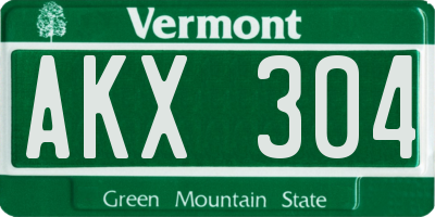 VT license plate AKX304