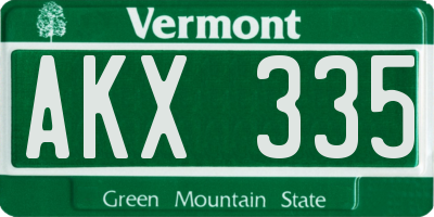 VT license plate AKX335