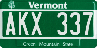 VT license plate AKX337