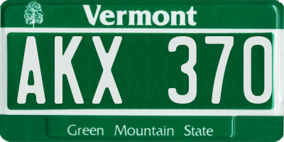 VT license plate AKX370